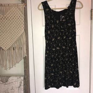 Black Dress With Light Floral Embroidery